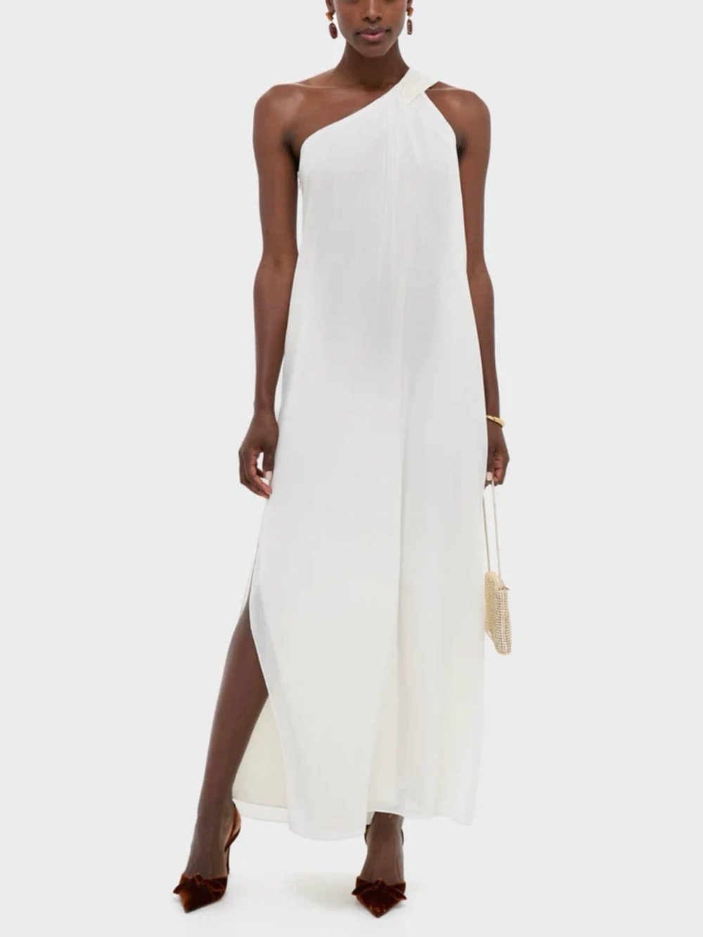 Pomander Place Tuckernuck Ivory Soleil One Shoulder Gown M New! Bridal Gala